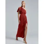 BWLDR Vestido 'Fargo' vermelho escuro