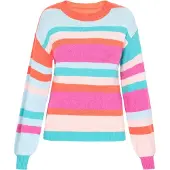 Swirly Pullover 'Back To School' creme / menta / laranja escuro / rosa