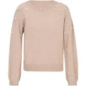 Faina Pullover bege / branco pérola