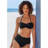 LASCANA Top de biquíni 'Scallop' preto