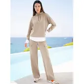 HEINE Sweatshirt castanho claro / branco