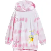 Desigual , Vestido moletom tie-dye, AlgodÃO, Vermelho, 7/8