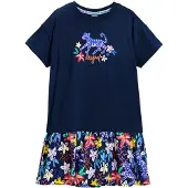 Desigual , Vestido curto estampado, AlgodÃO, Azul, 13/14