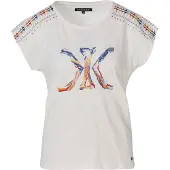KOROSHI Camisa genciana / azul claro / laranja / branco