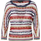 KOROSHI Pullover azul / azul claro / vermelho / branco