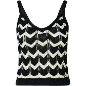 KOROSHI Top de malha preto / offwhite
