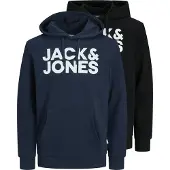 Jack & Jones Sweatshirt 'JJECorp' navy / preto / branco
