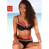 LASCANA Top de biquíni 'Monroe' rosa néon / preto / branco