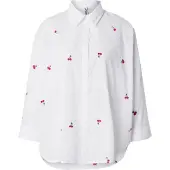 ONLY Blusa 'ONLNew Lina' oliveira / vermelho escuro / branco