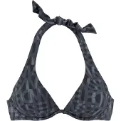 Elbsand Top de biquíni cinzento / mosqueado preto