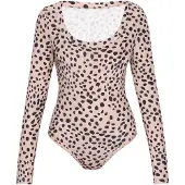 Swirly Camisa body cappuccino / preto