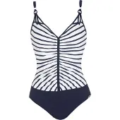 Sunflair Fato de banho azul escuro / branco