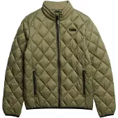 Superdry para homem. M5012145A Jaqueta Diamond Acolchoada verde (M), Casual, Náilon