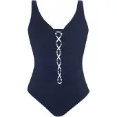 Sunflair Fato de banho azul escuro / branco