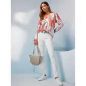 HEINE Blusa taupe / coral / cor-de-rosa / branco