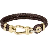 BOSS Bracciale Doppio Pelle Marrone 19 Cm 1580700 — Bracciale