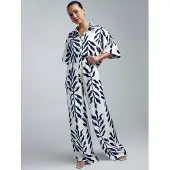 St MRLO Calças 'Kady' azul escuro / branco