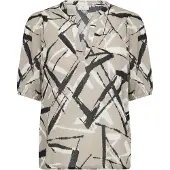 Kaffe Blusa 'Manilla' estuque / preto / branco