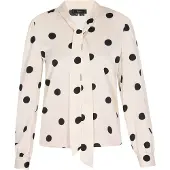 Faina Blusa preto / branco pérola