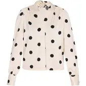 NAEMI Blusa 'Fashion Look' preto / branco lã