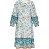 Gaya Vestido 'Boho Fashion' azul céu / laranja / preto / branco