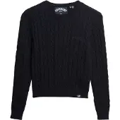 Superdry para mulher. W6110685A Camisola Slim azul-marinho Essentials (XL), Casual, Acrílico