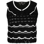 Faina Top de malha 'Fashion Look' preto / branco