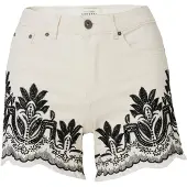 KOROSHI Calças de ganga preto / branco lã