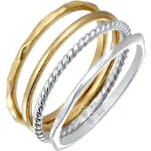 Elli Anel 'Bi-Color' ouro / prata