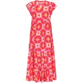 IZIA Vestidos camiseiros mistura de cores / rosa