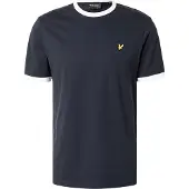 Lyle & Scott Camisa 'Ringer' navy / amarelo / branco