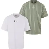Karl kani Camisa 'Small Signature Essential' verde / branco