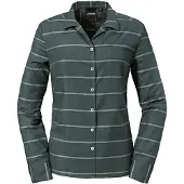Schöffel Blusa 'Roslyn' cinzento escuro / verde / branco