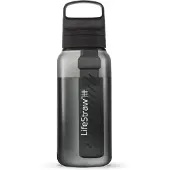 LifeStraw Go Nordic Noir GO-1L-NOIR, BPA-Free Plastic, garrafa de água com filtro de 2 fases, 1L