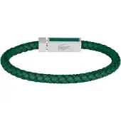 Lacoste Green leather Bracciale da uomo Rockel 2040449