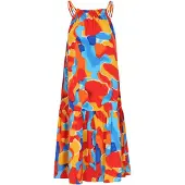 Ebeeza Vestido turquesa / azul real / mostarda / vermelho vivo