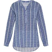 SANIKA Blusa 'Fashion Look' safira / branco