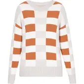 Swirly Pullover 'Back To School' cinzento claro / laranja escuro / branco