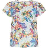 FELIPA Blusa azul céu / amarelo claro / verde / vermelho claro