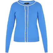 Faina Casaco de malha azure / branco