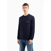 Armani Exchange para homem. 8NZM5AZM1YZ1510 Camisola simples azul-marinho (XS), Casual, Acrílico