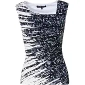 KOROSHI Top azul pombo / preto / branco
