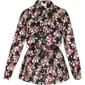Usha Blusa 'Fashion Look' verde / roxo / cor-de-rosa / preto