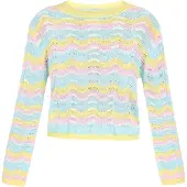 IZIA Pullover azul claro / amarelo claro / cor-de-rosa / branco
