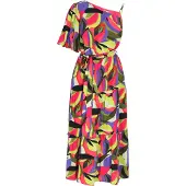 IZIA Vestido de verão roxo / rosa / preto