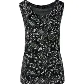 KOROSHI Top oliveira / preto / branco
