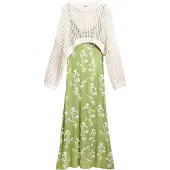 Desigual , Vestido 2 em 1, Verde, XL