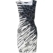 KOROSHI Vestido azul escuro / preto / branco