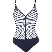 Sunflair Fato de banho azul escuro / branco