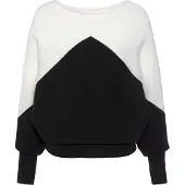 LASCANA Pullover preto / branco